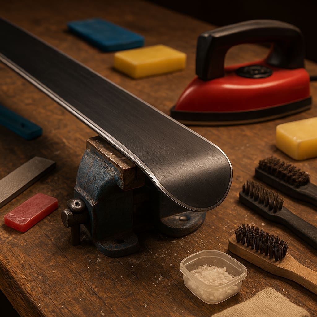 Ski beim Tuning auf der Servicebank